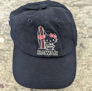 Y2K Hello Kitty Hawaii Embroidered Navy Baseball Cap